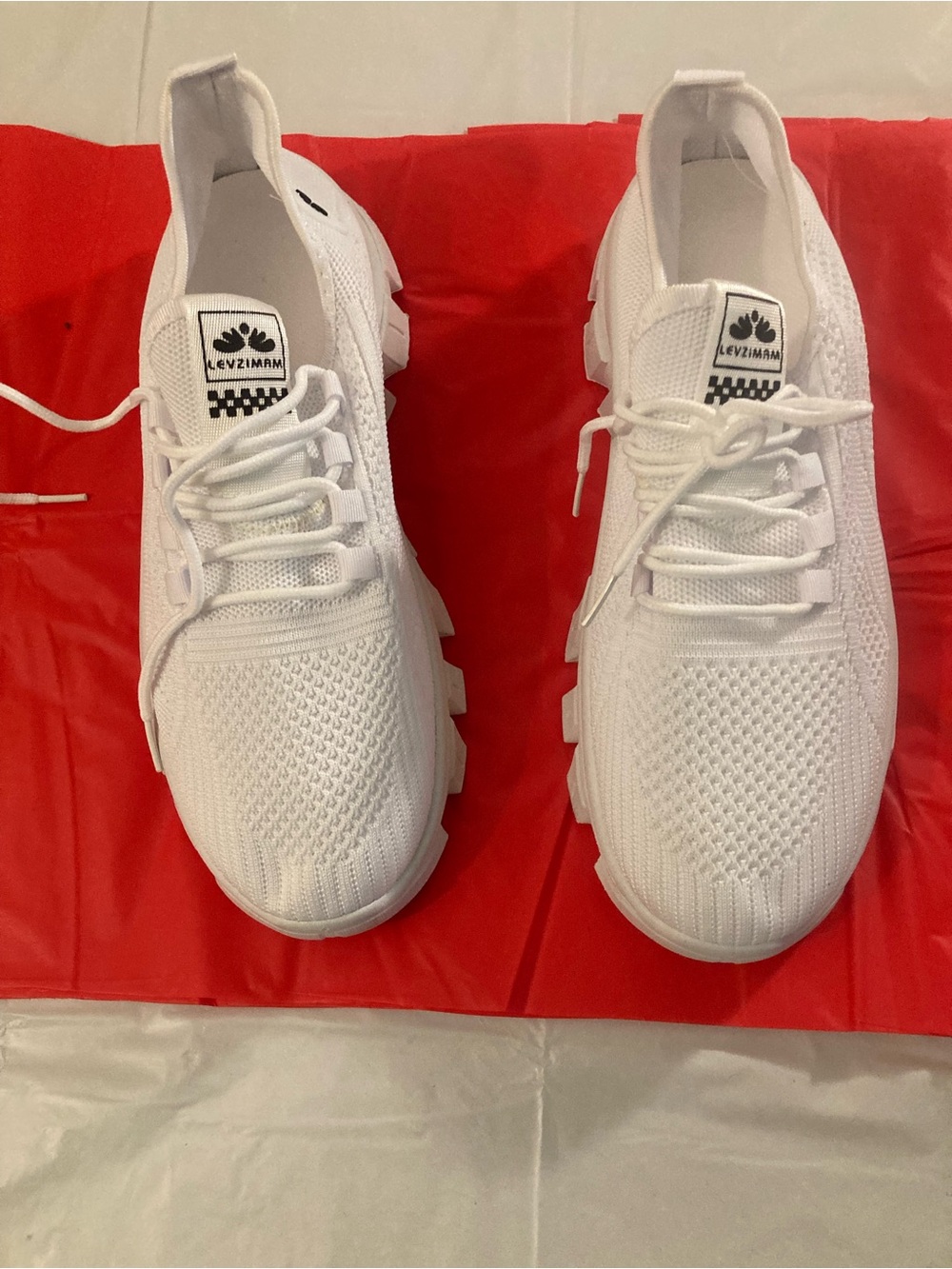 White Knit Men's Athletic Sneakers